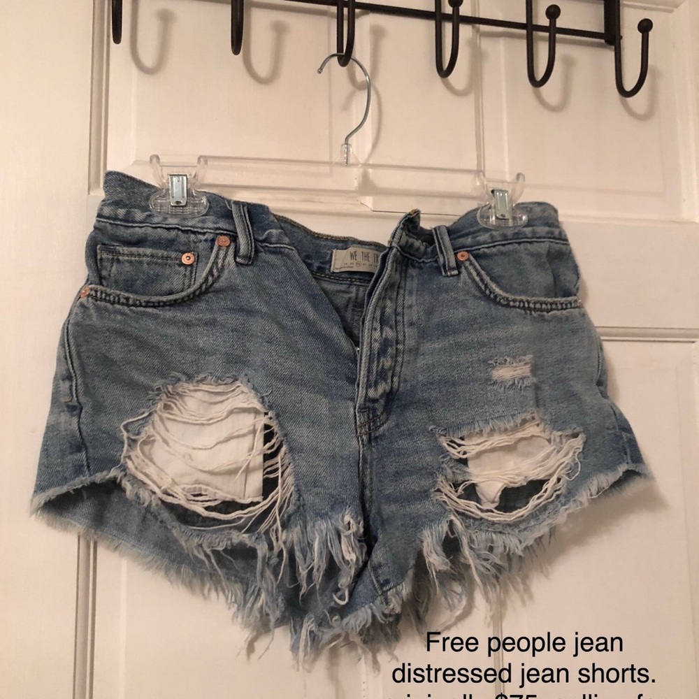 Free people distressed jean shorts